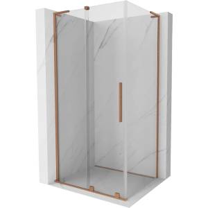 Mexen Velar L плъзгаща се душ кабина 110 x 100 см, прозрачна, четкана мед - 871-110-100-03-65 (871-110-100-03-65)