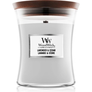 WoodWick Lavender & Cedar ароматна свещ с дървен фитил 275 гр