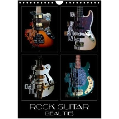 Rock Guitar Beauties Wall DIN A4 portrait, CALVENDO 12 Month Wall 2026