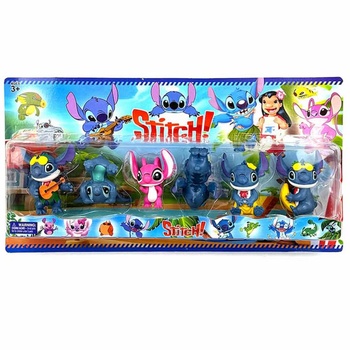 Комплект фигурки 7 см. 6 броя на картон Стич