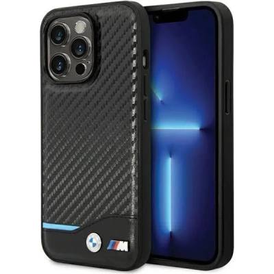 BMW Кейс BMW BMHCP13X22NBCK за iPhone 13 Pro Max 6.7", черен / черем, твърд, Leather Carbon (BMW000653-0)