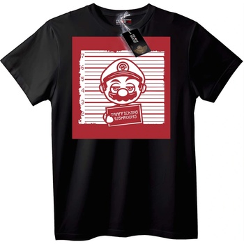 NOONEBRAND Тениска Трафик на Гъби Криминално Досие - 2XL, White