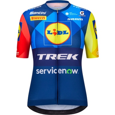 Santini Дамска фланелка с къс ръкав за колоездене Santini Women's Lidl Trek Jersey Cycling jersey - Print (156-3157-0112)
