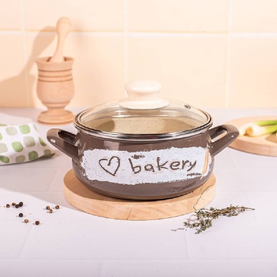 Metalac Posude 16 см емайлирана тенджера Metalac Posude с декор BAKERY (1012031)