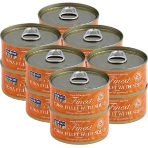 Fish4Dogs FISH4CATS Най-добро филе от риба тон с калмари 12 x 70 г