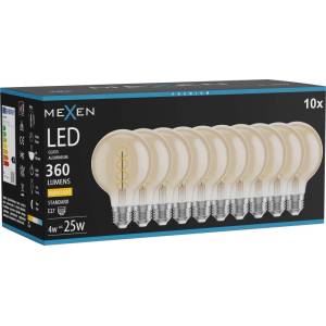 Mexen Vintis 10x LED спирална нажежаема жичка E27, G80, 4W, Топла - 2700K, 360 lm, кехлибар (L165-E27-0427-50x10)
