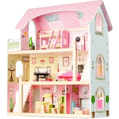 Eco Toys Drevený domček pre bábiky rezidencia Fairy Tale 43390
