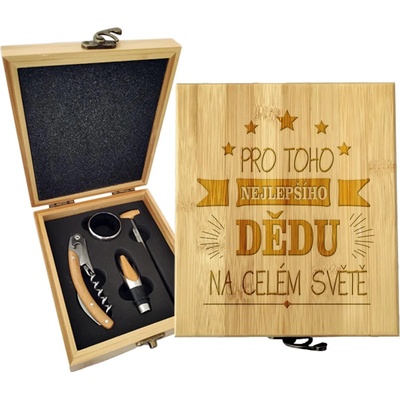 Sablio Dárková sada na víno Pro toho nejlepšího dědu: 147×168×49 mm