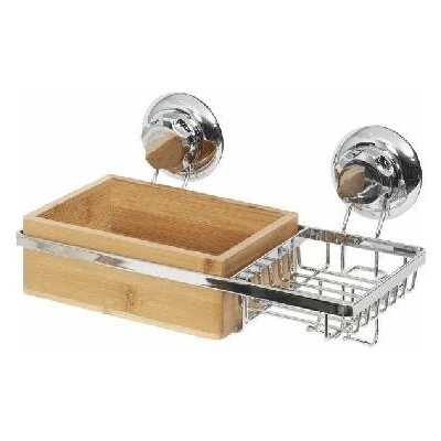 Compactor Bambusová polička s držiakom na mydlo Bestlock SPA Bamboo, 27,3 x 15 x 13,5 cm