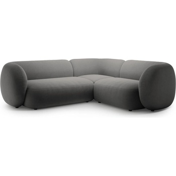 Micadoni Тъмносив кадифен ъглов диван (десен ъгъл/L форма) Kate - Micadoni (MIC_RC_L_44_F1_KATE7)