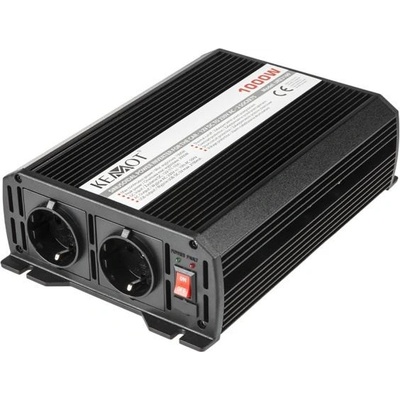 KEMOT menič 12V / 230V 1000W 2 zásuvky typu F: nem.