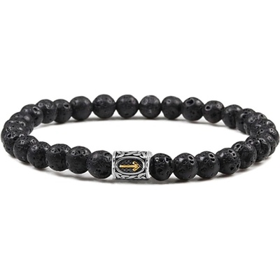 Daniel Dawson pánský korálkový Vilhelm Gold lávový kámen runa NR2025