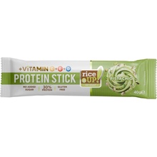RiceUP! Protein Stick Bezlepková proteínová tyčinka pistáciová v mliečnej čokoláde bez pridaného cukru 40 g