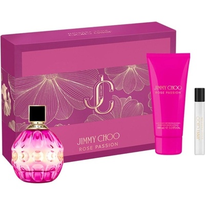 Jimmy Choo Rose Passion Подаръчен комплект за жени Размер EDP 100 ml + EDP 7.5 ml + 100 ml лосион за тяло