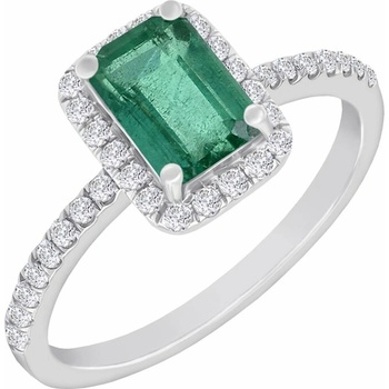 Eppi Smaragd ve zlatém prstenu s diamanty Cheniah R32184