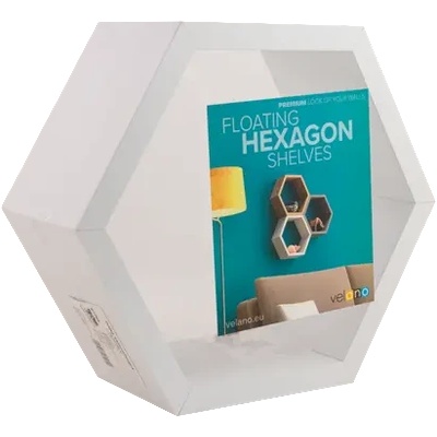 DOMAX ЕТАЖЕРКА ХЕКСАГОН fhs 300 bi 300х260х115х18мм БЯЛ (67701 , 66646)