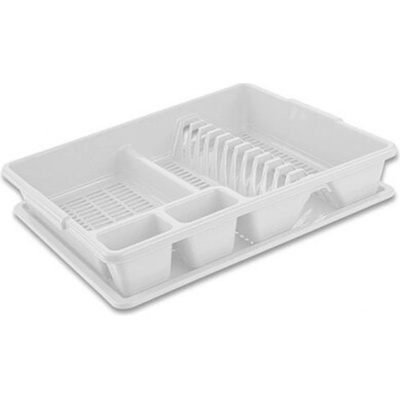 TONTARELLI Odkapávač na nádobí velký 46 x 38 cm, s podnosem, bílý – Zboží Mobilmania