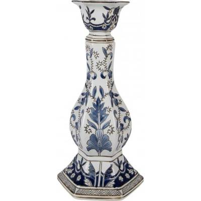 Keramický svícen s modrým cibulákovým vzorem Slaven L – 18x36 cm