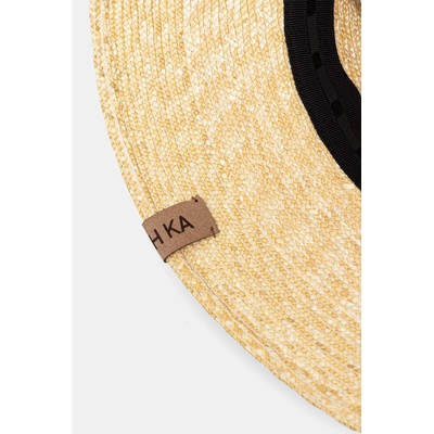 LE SH KA headwear LE SH KA шапка идиотка дамска от сплетена материя (BeigeBucket)