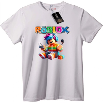 NOONEBRAND Тениска Roblox с Цветен Герой - L, White