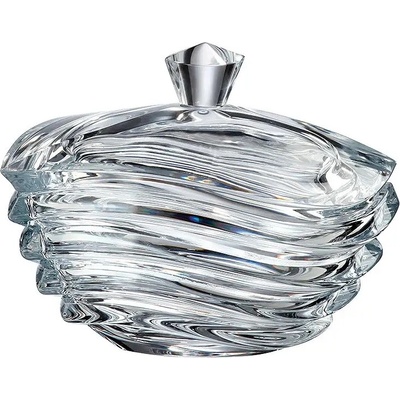 Crystalite Bohemia sklenená dóza Wave 17 cm