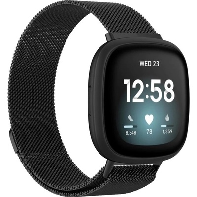 PROTEMIO MILANESE Kovový řemínek pro Fitbit Versa 4/3 černý 62346