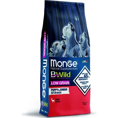 Monge BWild Puppy & JuniorLow Grain Jelen 15 kg