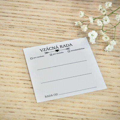 Svatba-eshop Kartička Vzácná rada - zábava pro svatební hosty – Sleviste.cz