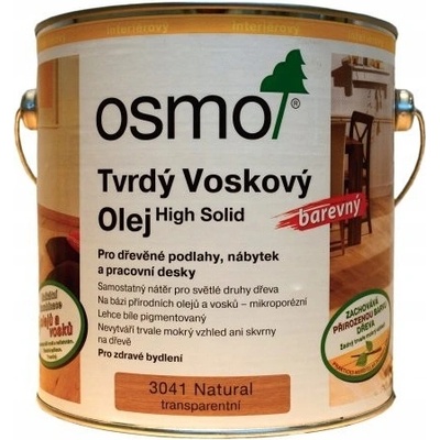 OSMO Tvrdý vosk olejový barva - 2,5 l Přírodní transparentní 3041 (10300073)