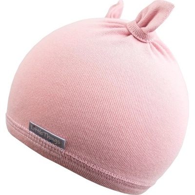 Little Things bavlněná čepička s oušky sv. růžová