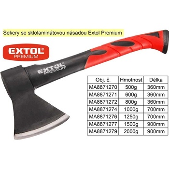 EXTOL PREMIUM sklolaminátová 800g, násada 360mm