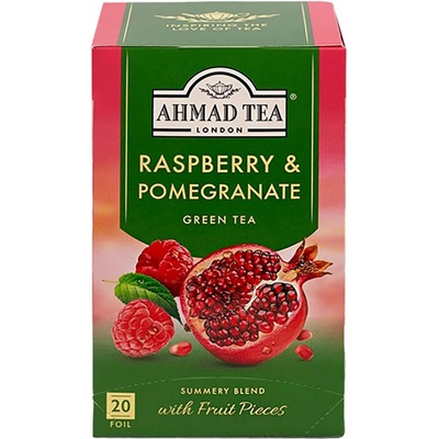 Ahmad Tea zelený čaj Raspberry & Pomegranate 20 x 2 g