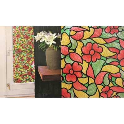 Patifix Фолио за стъкло цветни цветя - ширина 67, 5 см