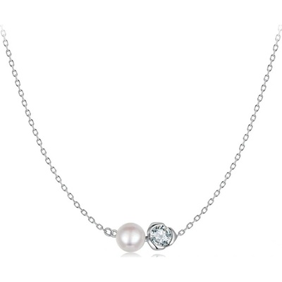 Grace Silver Jewellery Stříbrný náhrdelník s perlou NH-MSN040/119 Stříbrná – Hledejceny.cz