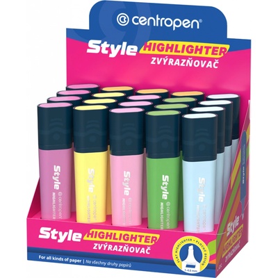 Centropen 6252 Highlighter Style displej sada 20 ks soft
