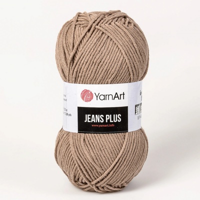 YarnArt pletací / háčkovací příze YarnArt JEANS PLUS 71 světle hnědá, jednobarevná, 100g/160m