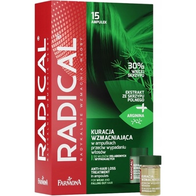 Farmona Radical Hair Loss starostlivosť proti vypadávániu vlasov Horse Tail Provitamine B5 Trichogen Polyplant Hair Inuline 15 x 5 ml