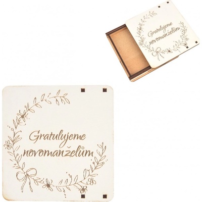 Krabička dárková dřevo Gratulujeme 10x10 cm – Hledejceny.cz