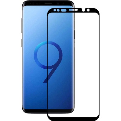 Eiger 3D Glass Case Friendly Curved Tempered Glass - калено стъклено защитно покритие с извити ръбове за целия дисплея на Samsung Galaxy S9 (черен-прозрачен)
