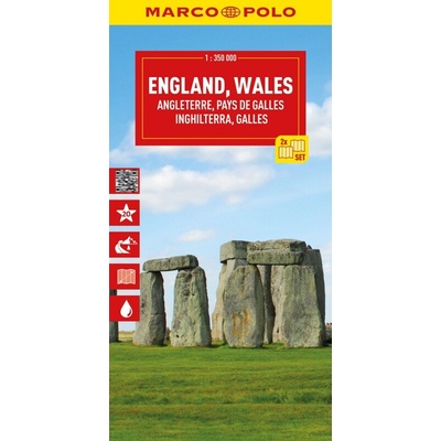 Anglie, Wales 1:350 000 / sada 2 cestovních map MARCO POLO