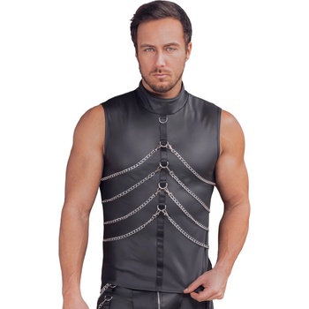 NEK Sleeveless Cool Matte Look Shirt with Chains 2162008 Black XXL