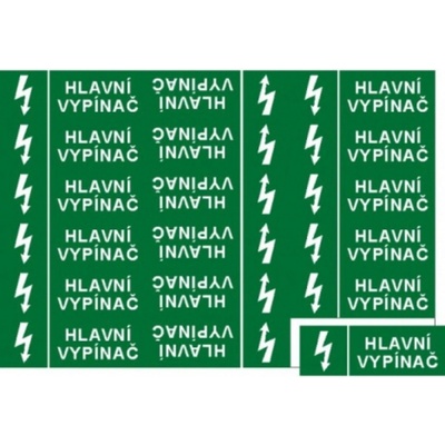 Bezpečnostní značky 6131A 9x3,2cm arch 18ks fólie Hlavní vypínač