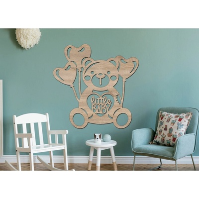 Drevený obrázok do detskej izby – Medvedík Little Baby