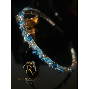 Radi handmade Диадема с тюркоазени кристали, камъни и мъниста (948)