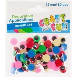 Craft with fun Decorative ornament colorful eyes 12mm 80el