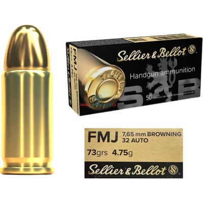 SB 7,65mm Browning FMJ 4,75g/73gr bal. 50 ks – Zboží Dáma