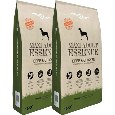 vidaXL Maxi Adult Essence Beef & Chicken 2 x 15 kg (30 kg)