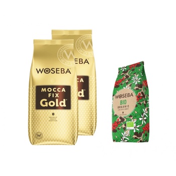 Image 1 of WOSEBA Mocca Fix Gold кафе на зърна 2 кг + подарък Bio Organic кафе на зърна
