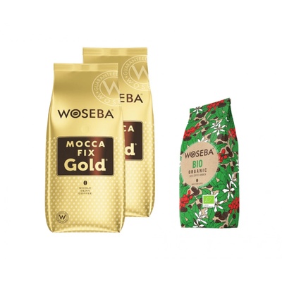 WOSEBA Mocca Fix Gold кафе на зърна 2 кг + подарък Bio Organic кафе на зърна