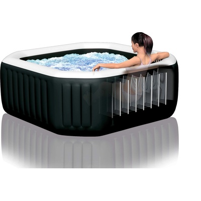 PureSPA Jet+Bubble Deluxe inflatable indoor & outdoor whirlpool for 6 people 1098 L (196 x 71cm) water softening & salt water system - 140 massage jets - 2200 W heating system (28462)